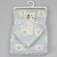 F12562: Baby Sky Teddy Comforter & Blanket
